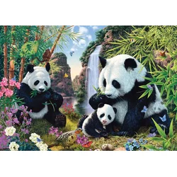Schmidt - Puzzle Pandafamilie am Wasserfall - 500 kosov