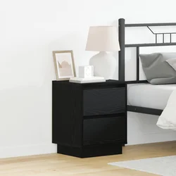 Noćni ormar s ladicama 2 pcs Crni hrast 39 x 34,5 x 50 cm