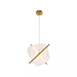 LED luster na sajli RELAX LED/15W/230V zlatna/bela