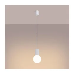 Sollux SL.1709 - Viseći luster na sajli HALO 1xG9/8W/230V, prečnik 12 cm, bela
