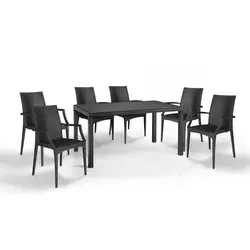 Baštenska garnitura – Duži sto + 6 Bistrot stolice