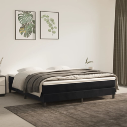 Okvir za krevet s oprugom crni 180x200 cm baršunasti