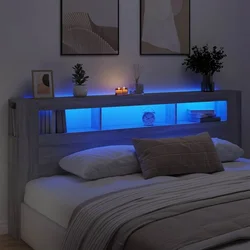 LED uzglavlje boja hrasta 220x18,5x103,5 cm konstruirano drvo