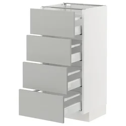 METOD / MAXIMERA Podni element 4 fronta/4 fioke, bela/Havstorp svetlosiva, 40x37 cm
