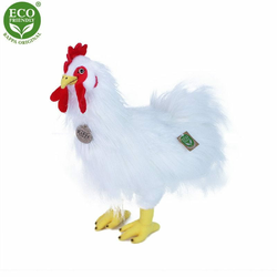 Rappa Plišasti petelin beli stoječi 33 cm EKOLOŠKO PRIJAZNO
