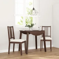 Vidaxl Jedilni stoli z blazinami 2 kosa Brown Solid Wood Rubber