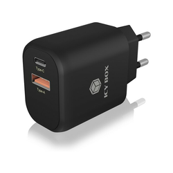 ICYBOX Icybox 2portni USB Quick Charge 3.0 hitri polnilnik, 1xUSB-C, 1xUSB-A IB-PS102-PD