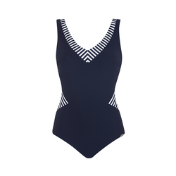 SUNFLAIR Enodelne kopalke temno modra/bela