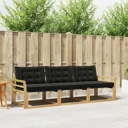 Set vanjskih sofa s jastukom 3 pcs Bijela i crna
