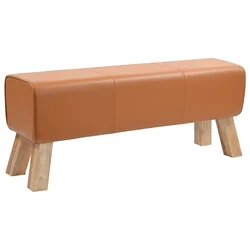 vidaXL klop 110 x 30 x 45 cm Pravo usnje Rjava