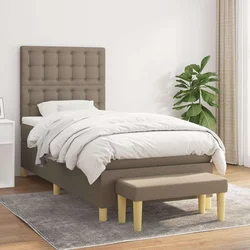 Vidaxl Box spring postelja z vzmetnico taupe 100x200 cm blago