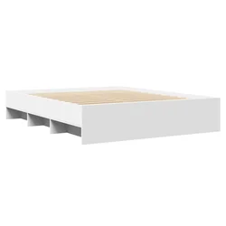 Vidaxl Posteljni okvir bel 150x200 cm inženirski les