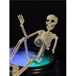Sinsay - LED Halloween dekoracija - skelet u kotlu - crno