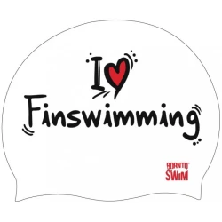 Borntoswim i love finswimming cap white