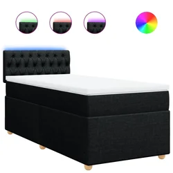 Vidaxl Box spring postelja z vzmetnico črn 90x190 cm blago