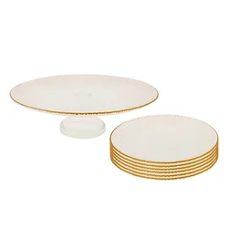 Hermia Set dezertnih tanjira, 7 komada, Zlatne boje