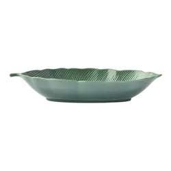 Porcelain bowl, 30 x 13 cm, Tropical Leaves Green - Nuova R2S