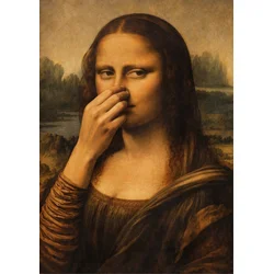Plakat Mona Lise 50x70 cm, zabavna grafika v retro slogu