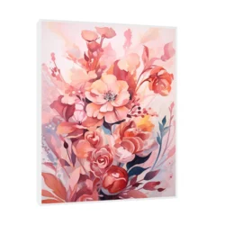 Canvas Slika na platnu Cvetna Čarolija, Sa ramom, 60 x 75 cm, Beli