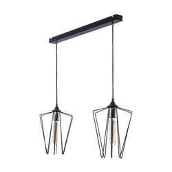 Jupiter 1643 - Luster na sajli SAO 2xE27/60W/230V crna