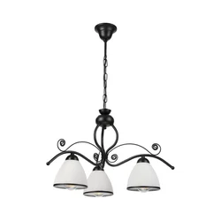 Luster na lancu RETRO 3xE27/60W/230V crna/bela