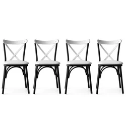 Hanah Home Set 4 trpezarijske stolice Ekol Beli