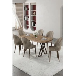 Hanah Home Trpezarijski set, 7 komada, Bež