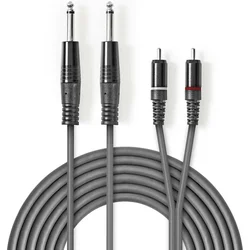 NEDIS COTH23320GY15 Stereo Audio Cable, 2x6.35mm muski na 2xRCA muski 1.5m dark grey