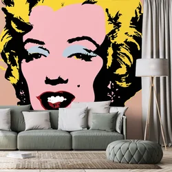 Samolepilna tapeta pop art Marilyn Monroe na rjavem ozadju - 539x363