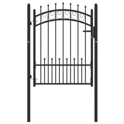 Vrata za ogradu EMMEN s šiljcima čelik 104x109,5 cm crna