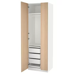 PAX / FORSAND Kombinacija garderobera, bela/belo b. im. hrastovine, 75x60x236 cm