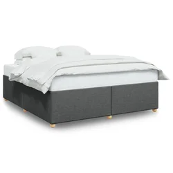 Posteljni okvir brez vzmetnice temno siv 200x200 cm blago