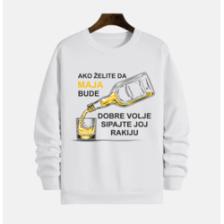 MAFIMI Ženski duks Ako želite da budem dobre volje, Beli