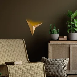 Opviq Zidna lampa Kus-Nuw-3204, 34x5x34cm, IP20, Zlatna boje