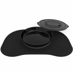 Twistshake pladenj s krožnikom Click Mat, 6+m, črn