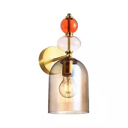 Zidna lampa TROPEA 1xE27/15W/230V zlatna/zadimljeno-bež