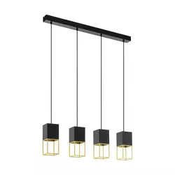 Eglo Montebaldo visilica/4, led, gu10, 4x5w, crno/zlatna