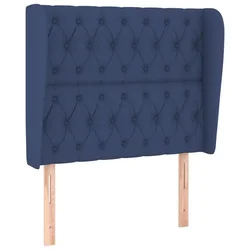 Vidaxl Vzglavje z ušesi modro 93x23x118/128 cm blago
