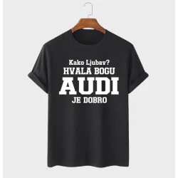 MAFIMI Majica Kako ljubav hvala bogu AUDI je dobro, Crna