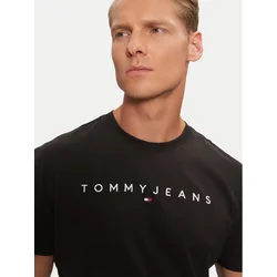 Tommy Jeans Majica Linear Logo DM0DM20744 Črna Regular Fit