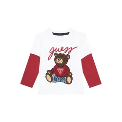 Guess Bluza N4BI08 I3Z14 Bela Regular Fit