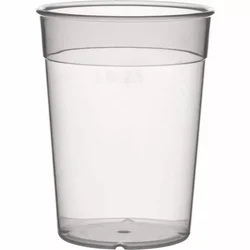 Gastro plastični lonček za večkratno uporabo z oznako 0,25 l, mlečen