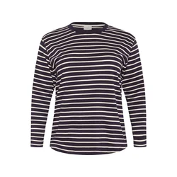 KAFFE CURVE Majica Winni temno liila/bela