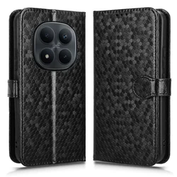 GS Ovitek za Xiaomi Redmi Note 15 Pro 4G, denarnica v obliki rombov, črn