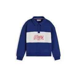 TOMMY HILFIGER Majica temno modra/češnjevo rdeča/off-bela