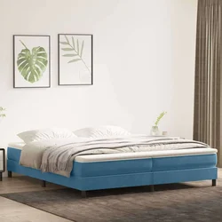 Box Spring krevet bez madracem tamnoplavi 200x210 cm baršun