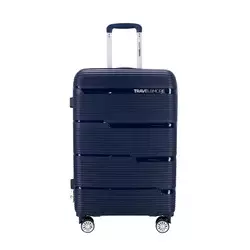 Kovček TRAVEL AND MORE Unbreakable - temno moder, srednji, trdi, 62 l