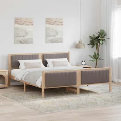 Okvir kreveta Smeđa i taupe 180 x 200 cm Masivna borovina