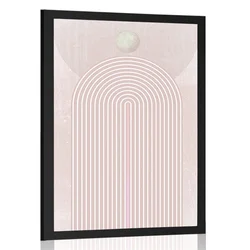 Plakat sodobna rožnata mavrica Mid-Century - 30x45 no frame