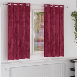 Baršunaste zavjese 2 pcs Vinska crvena 175 x 140 cm Baršun
